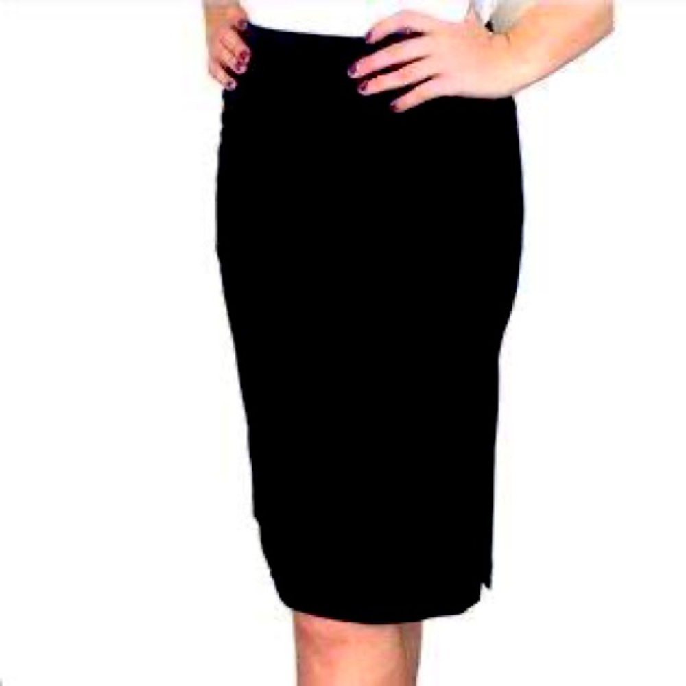 Elie Tahari black straight skirt with double back slits made New w/o tags